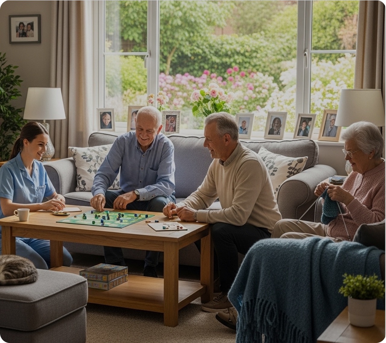 Residents enjoying social time together
